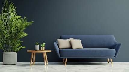 Elegant contemporary living room with a velvet sofa, gold accents, and polished marble flooring, contemporary elegant living room, luxurious and chic