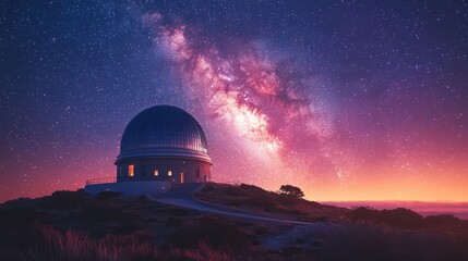 Obraz premium Astronomical observatories providing real-time observations of stars, planets, and distant galaxies