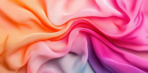 Obraz premium Vibrant chiffon fabric flowing in soft rainbow gradients, creating a long and airy visual delight.