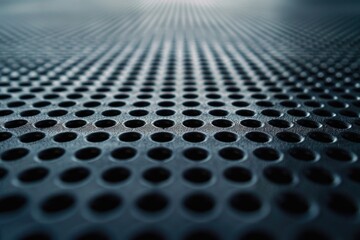 Close-up shot of a metal surface featuring circular holes