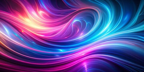 Obraz premium A vibrant spectrum of light, flowing like a celestial river, with iridescent hues that shimmer and dance