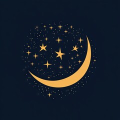 Naklejka premium Logo with moon in the sky 