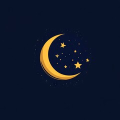 Naklejka premium Logo with moon in the sky 