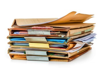 A stack of papers with a note attached, ideal for illustrations or designs related to work, education, or organization