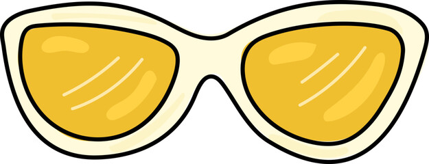 Super cute fashion sunglasses. Vector illustration.