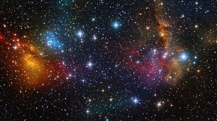 Naklejka premium High definition star field background with a 3D cartoon rendering Colorful starry night sky texture in outer space