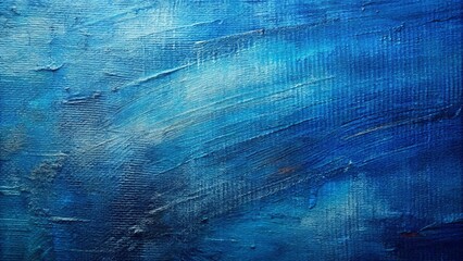 A textured blue canvas with brushstrokes and variations in shade, showcasing an abstract depth of color and the artist's hand © Kukar Studio