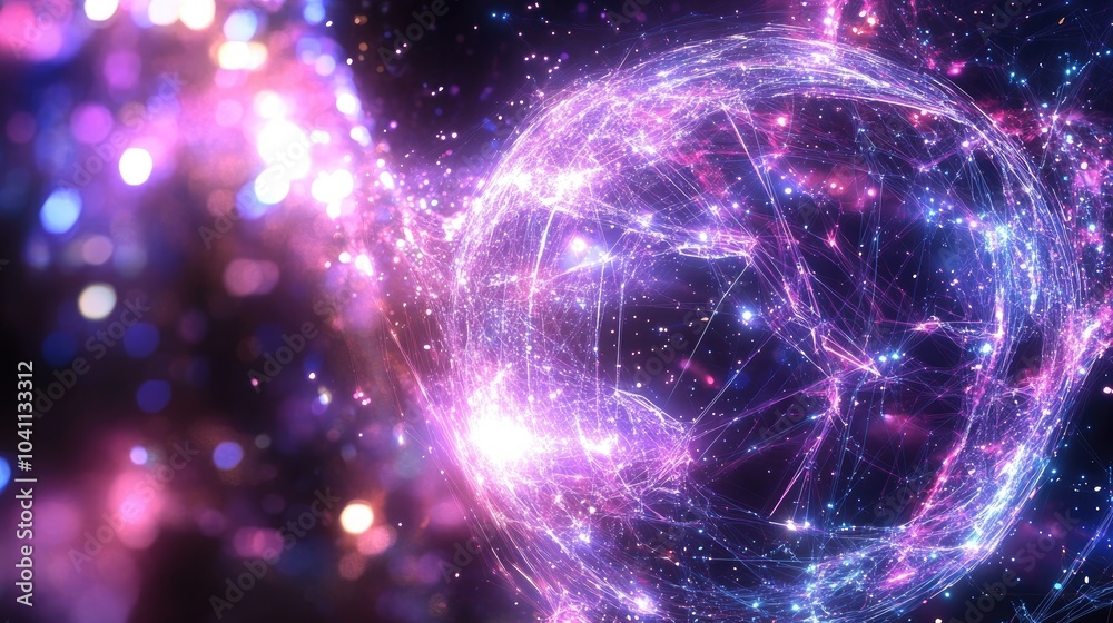 Poster abstract polygonal space in 16 9 aspect ratio 3d rendered digital technology background featuring a 