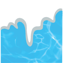 set of popular blue water pool isolated on white background