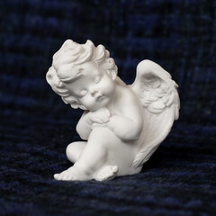 Plaster Angel Figurine. Elegant Home Decor with Delicate Craftsmanship