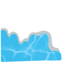 popular blue waterpool on summer blank design