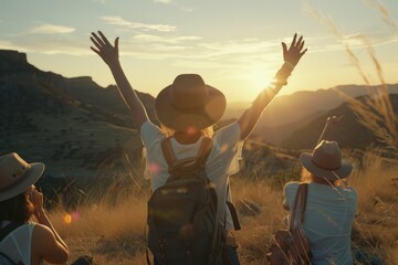 Group of people standing on a lush green field, ideal for outdoor gatherings and events