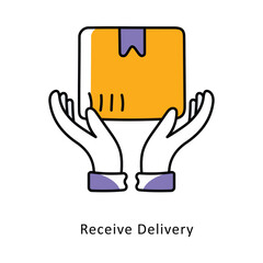 Fototapeta premium Recieve delivery isometric stock illustration. EPS File stock illustration