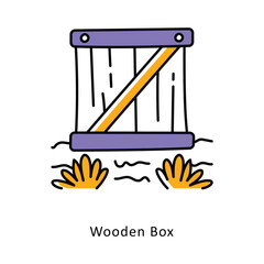 Wooden Box isometric stock illustration. EPS File stock illustration