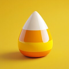 3D Candy Corn Icon: Classic Halloween Candy Symbol Illustration Logo