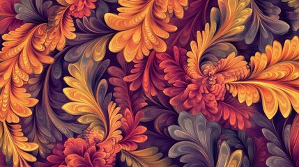 Decorative textile and carpet patterns with a fractal background for creative design Ideal for wallpapers posters and modern interior decor in an elegant style