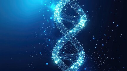 Obraz premium DNA Molecule Abstract Art - Digital - 3D Animation - Beautiful - Futuristic - Scientific - Design - Abstract - Glow - Particle - Effects - Technology - Animation