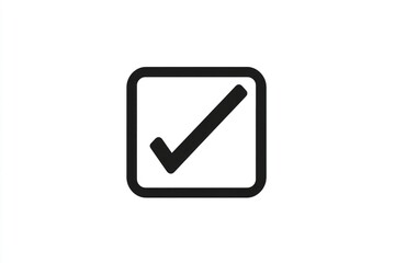 A simple black check mark on a white background