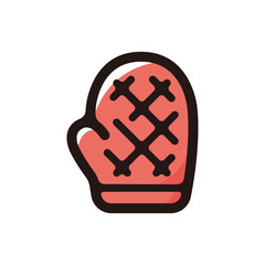 Oven mitt outline icon for graphic design, apps and websites