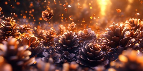Pine cones showcasing the beauty of nature, Pine cones highlighting the natural beauty