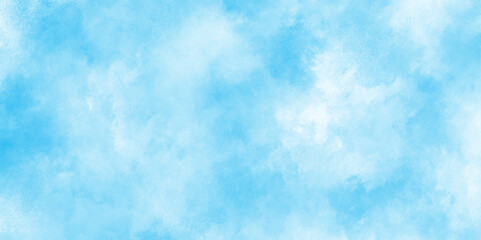 shiny and clear painted light blue clouds watercolor background, sky clouds for wallpaper backdrop background, watercolor abstract texture with white clouds and blue sky.