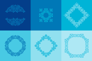 Oriental Islamic Frame Set Design on Winter Theme
