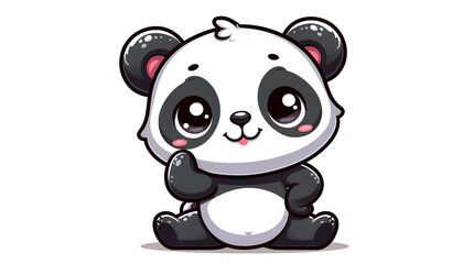Fototapeta premium Charming Cartoon Panda in a Cute Pose