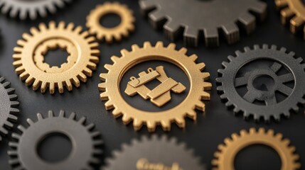 A close-up view of intricate gears in various colors, showcasing mechanical design and engineering elegance.