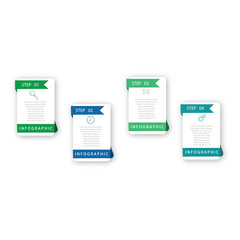 An infographic timeline consisting of 4 stages can be used for presentations