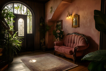 Fototapeta premium The interior of a house , Generative AI