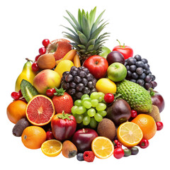 Fruits isolated on white background