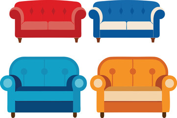 set sofa isolated on white