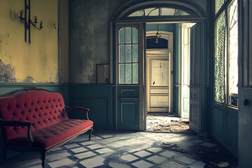 Fototapeta premium The interior of a house , Generative AI