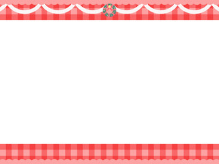 4:3 ホリデーのブロックチェックな赤フレーム⭐︎PNG