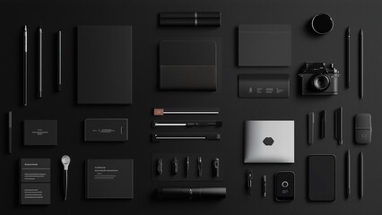 Design black and white concept for different categories of design such as graphic and web design, logo, camera and product design, company identity, branding, marketing material,social media