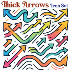 Thin To Thick Arrows Illustration set