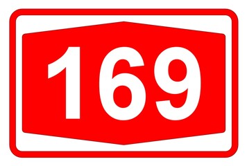 Illustration eines Autobahnschildes der Autobahn 169 in der Schweiz	