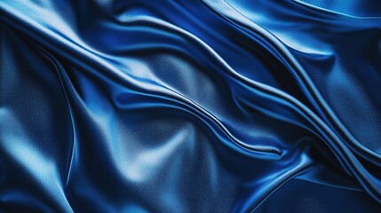 Fototapeta premium Elegant Blue Silk Fabric Background