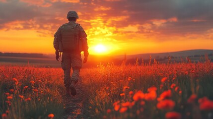 Fototapeta premium Acupuncture for PTSD in veterans, offering a holistic approach to healing trauma and stress