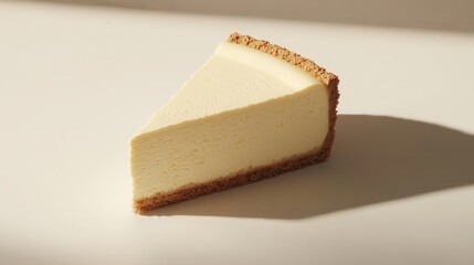 A Slice of Classic New York Cheesecake with a Graham Cracker Crust