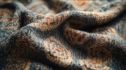 Obraz premium Close-up of a Multi-Colored Woven Fabric with a Pattern