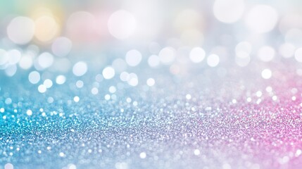 Fototapeta premium Sparkling gradient from blue to pink with bokeh effect.