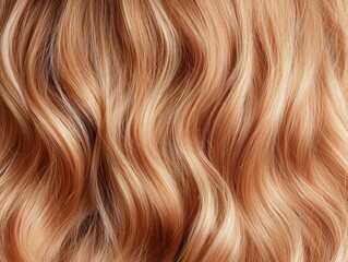 Fototapeta premium Elegant long silky hair styled in glamorous waves at a luxurious salon, highlighting stunning length and shine.