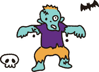 ハロウィンモンスターのかわいいイラスト