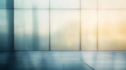Modern Interior with Soft Lighting and Glass Walls