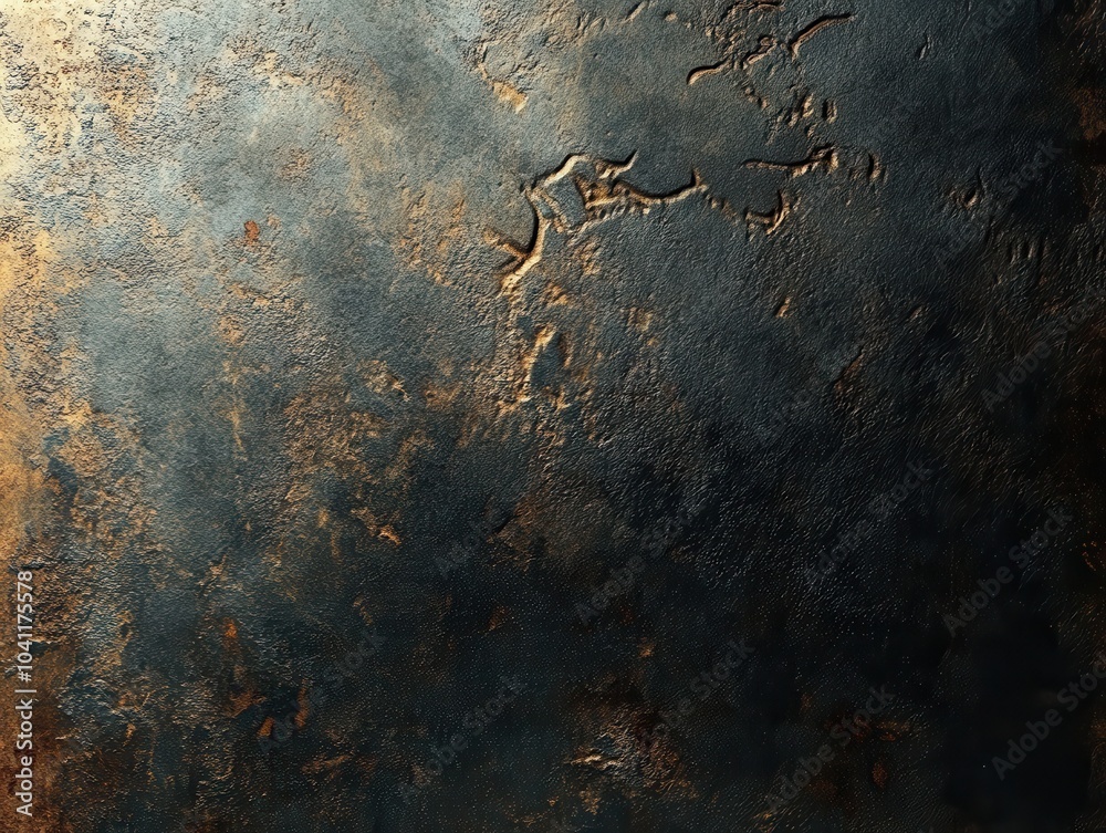 Poster abstract dark surface with golden streaks and texture