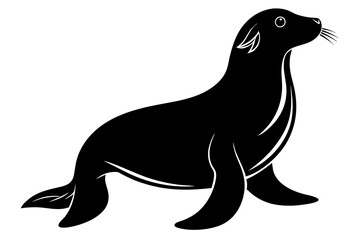 Sea Lion Silhouette vector illustration