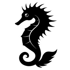 Seahorse Silhouette vector illustration