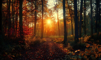 Obraz premium Spectacular Nature and Scenic Wonders: Golden Hour Sunsets, Lush Forests, Tranquil Beaches, and Vibrant Fields of Flowers in Stunning Views