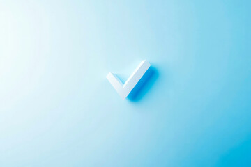 The image features a 3D white check mark prominently displayed against a light blue background, creating a clean and fresh aesthetic that conveys a sense of approval and positivity.